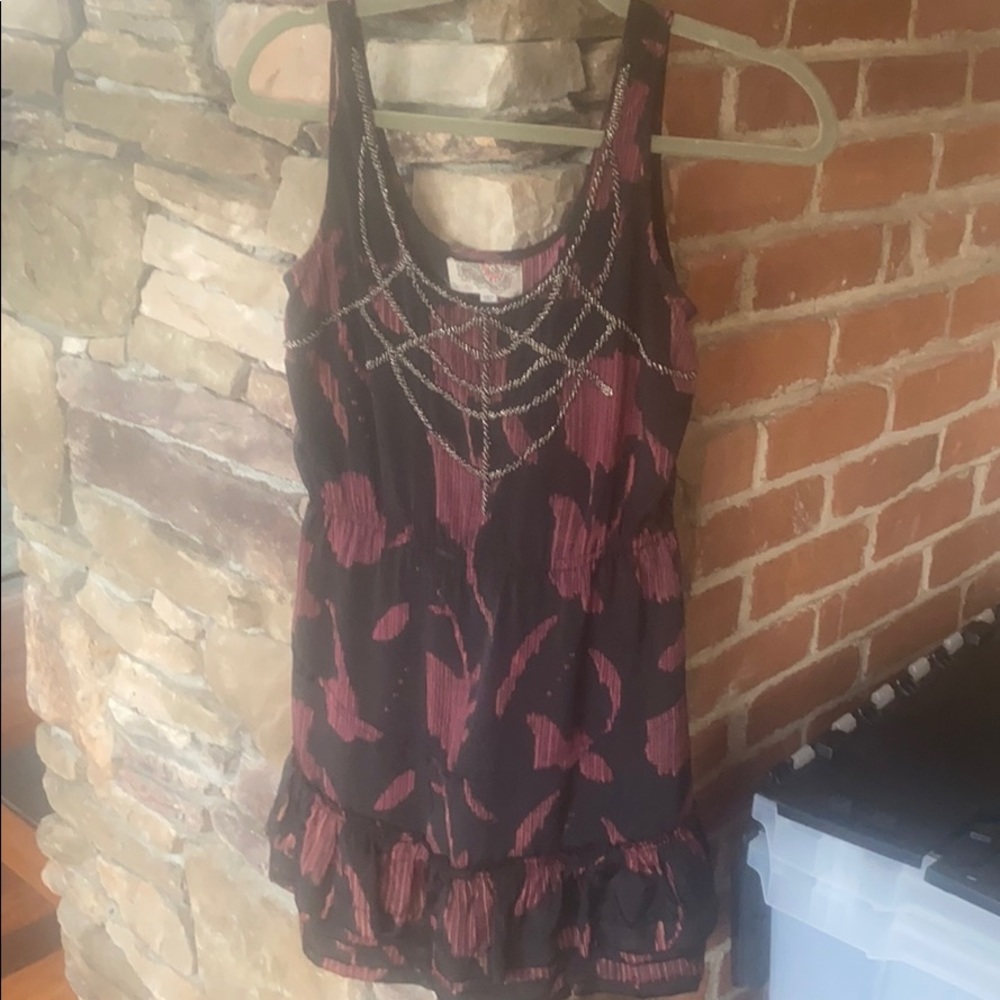Boho mini dress with beading